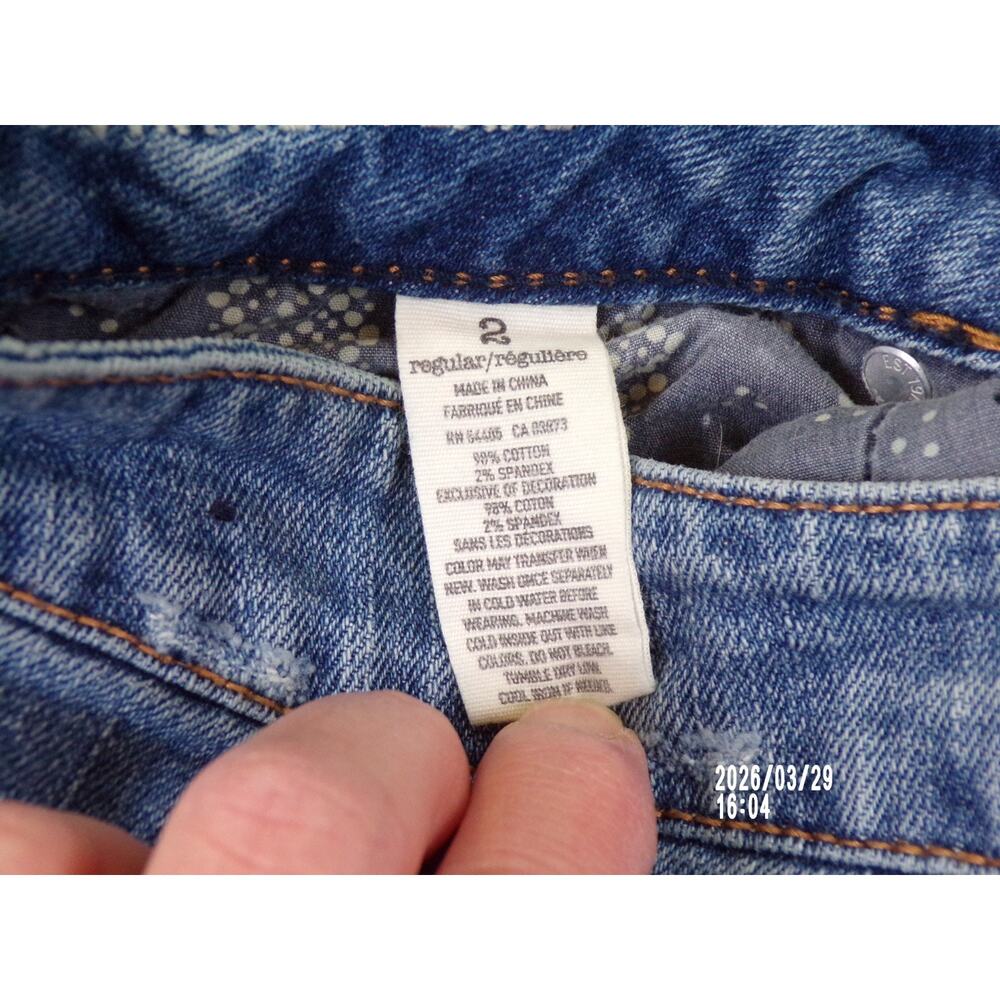 American Eagle VINTAGE FLARE Jeans Size 2 Reg Low Rise Y2K Distressed 2010 Retro - Picture 6 of 16